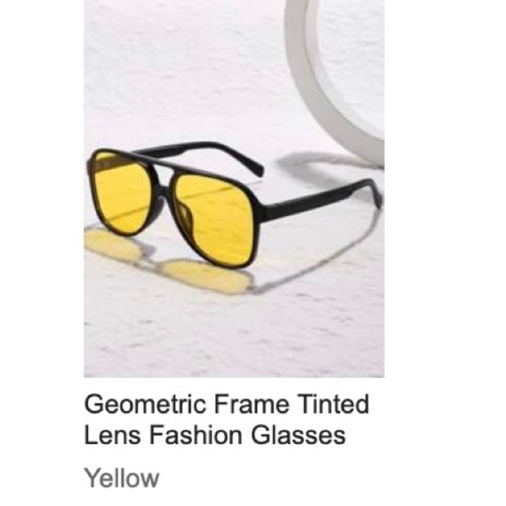 Yellow Tinted Lens Fashion Glasses